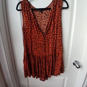 Forever 21 Rust and Black Spotted Romper
